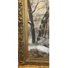 Tableau \"Chevreuils sous la neige\" signé L. VACANO