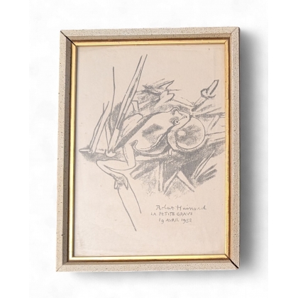 Engraving entitled ‘Singing Tree Frog’ by Robert HAINARD
