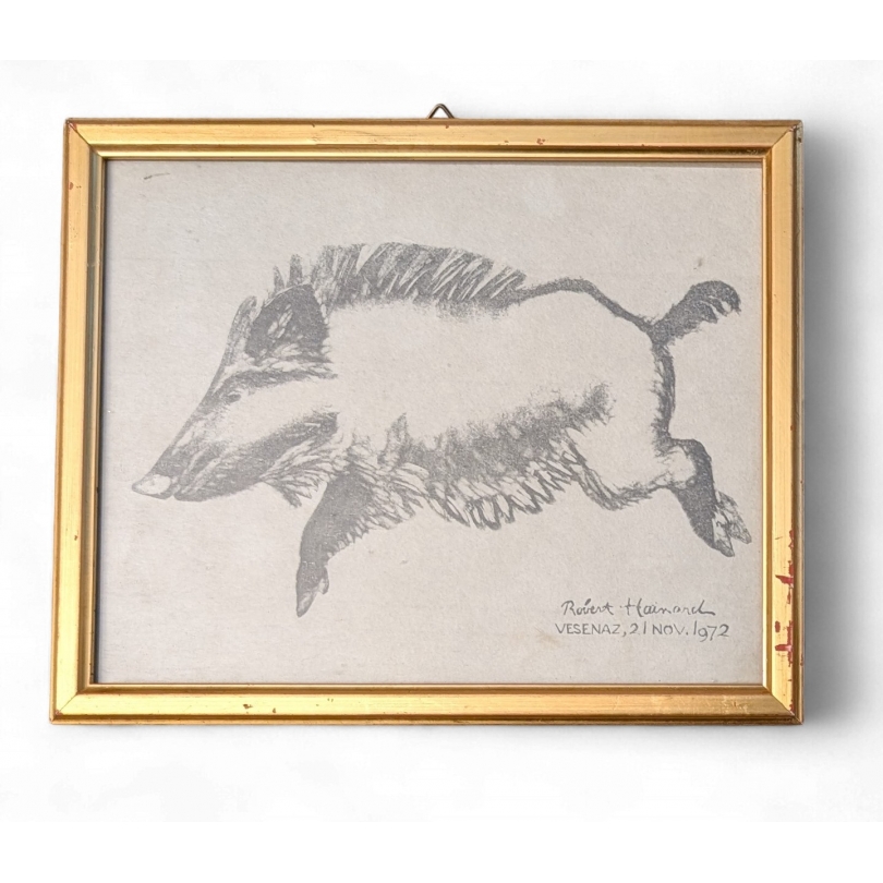 Gravure "Laie bondissant" de Robert HAINARD