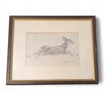 Gravure "Jeune chevreuil" de Robert HAINARD