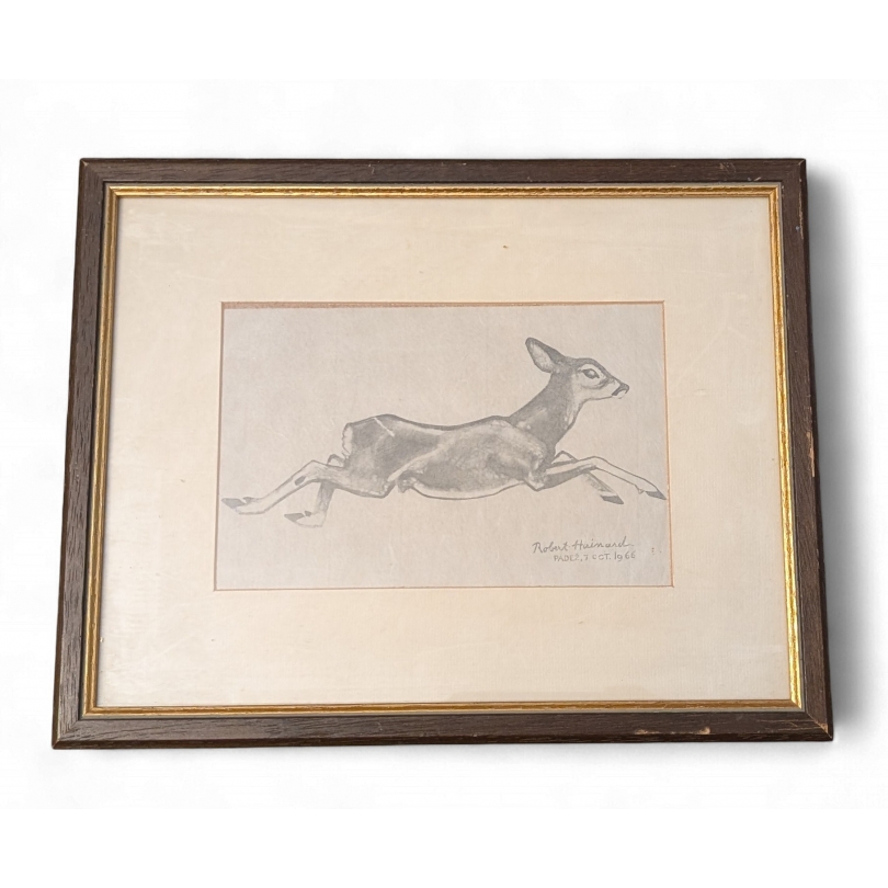 Gravure "Jeune chevreuil" de Robert HAINARD