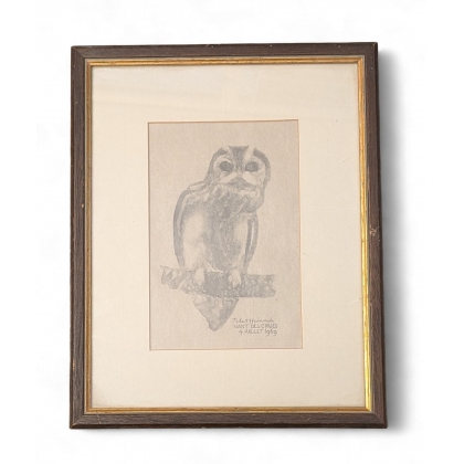 Engraving entitled ‘Tawny Owl’ by Robert HAINARD