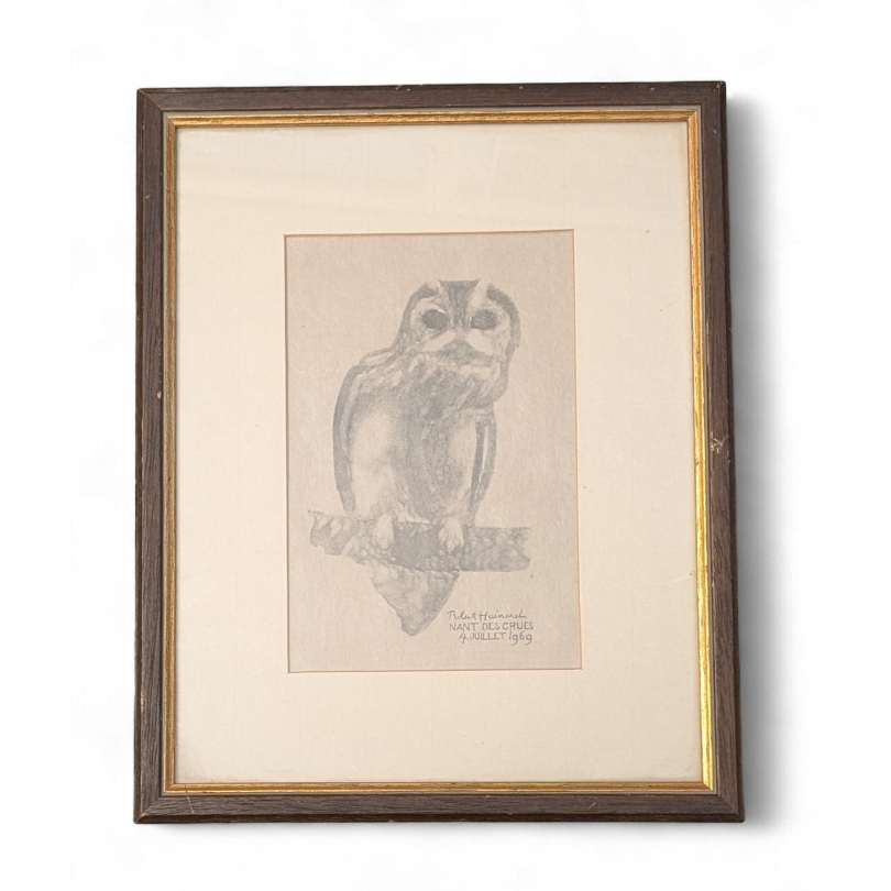 Engraving entitled ‘Tawny Owl’ by Robert HAINARD