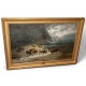 Tableau "Gué avec vaches et chevaux" par HUMBERT