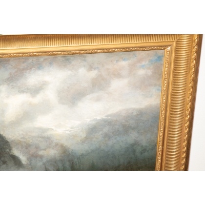 Tableau \"Gué avec vaches et chevaux\" par HUMBERT