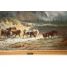 Tableau \"Gué avec vaches et chevaux\" par HUMBERT