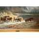 Tableau "Gué avec vaches et chevaux" par HUMBERT