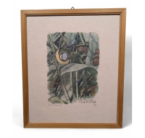 Gravure "Mésange bleue" signée Robert HAINARD