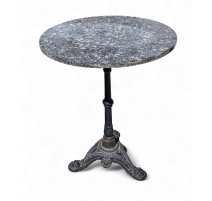 Table de bistrot ronde plateau en granit