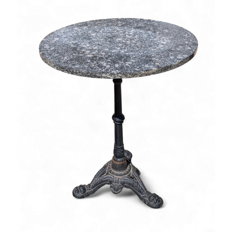 Table de bistrot ronde plateau en granit