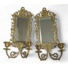 Pair of bronze mirror wall lights