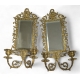 Paire d'appliques miroir en bronze