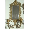 Pair of bronze mirror wall lights