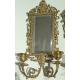 Paire d'appliques miroir en bronze
