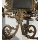 Paire d'appliques miroir en bronze