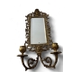 Paire d'appliques miroir en bronze