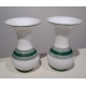 Paire de vases en opaline blanche