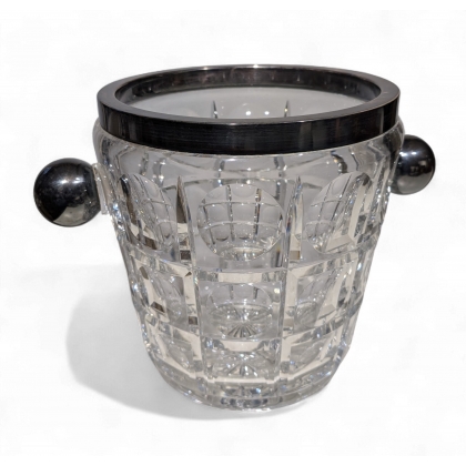 Seau à champagne en cristal et argent sterling