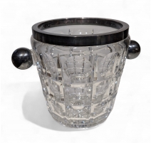 Seau à champagne en cristal et argent sterling