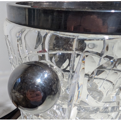 Seau à champagne en cristal et argent sterling