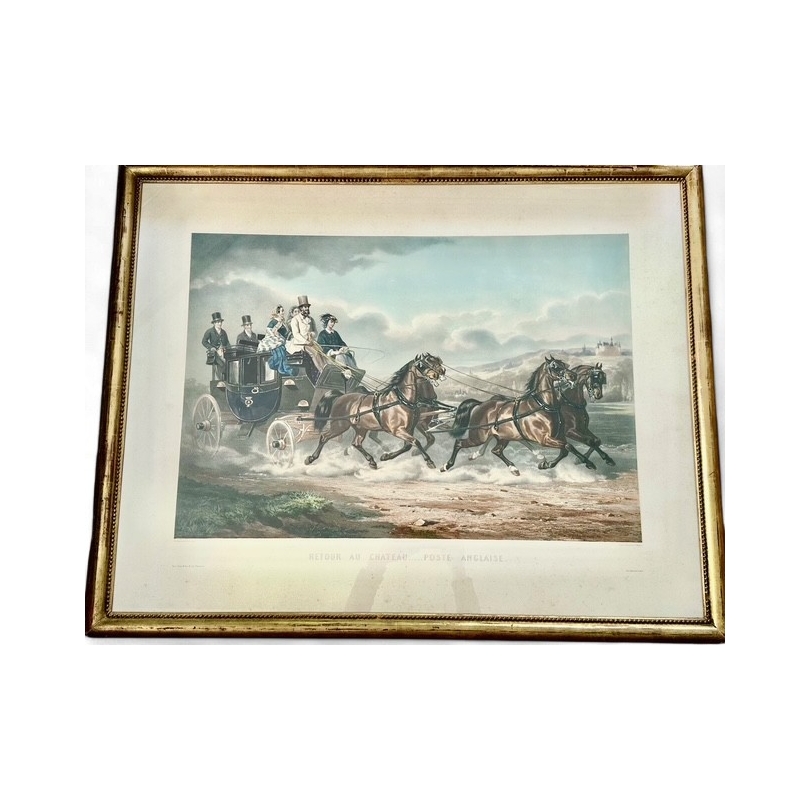 Gravure "Retour au chateau" par DE BONNEMAISON