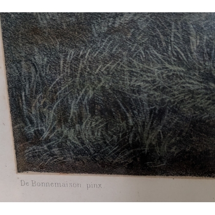 Engraving ‘Return to the Castle’ by DE BONNEMAISON
