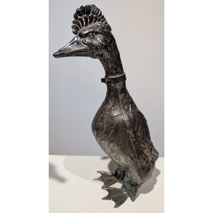 Paire de canards en argent
