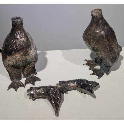 Paire de canards en argent