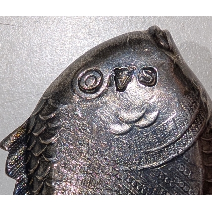 Paire de salières Poisson en métal argenté