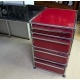 Bureau d'angle USM verre et caisson rouge