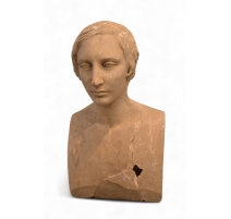Buste "Anna Eynard" en plâtre signé L. DORCIÈRE