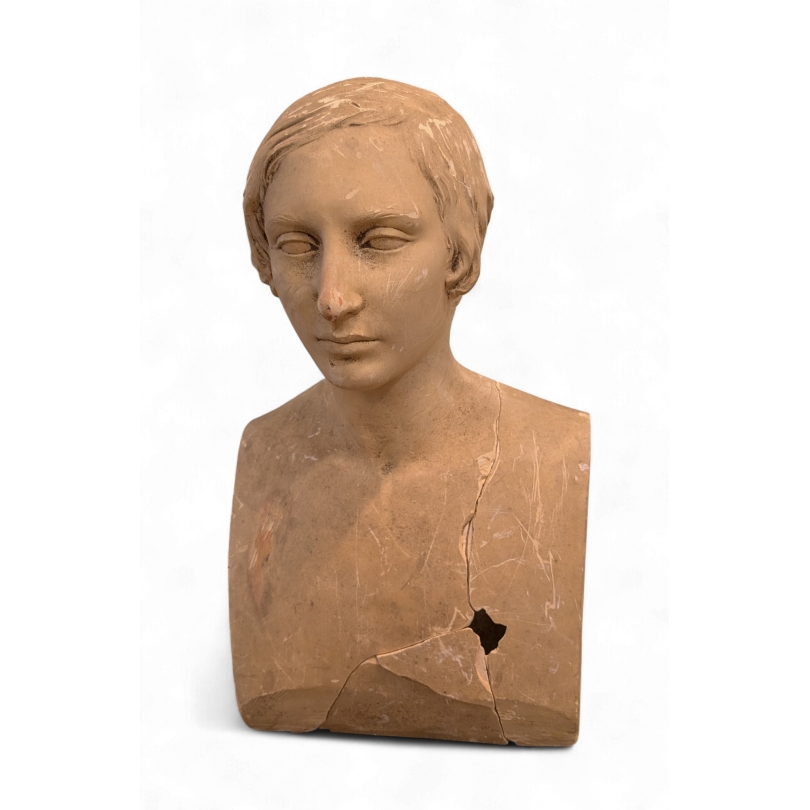 Buste "Anna Eynard" en plâtre signé L. DORCIÈRE