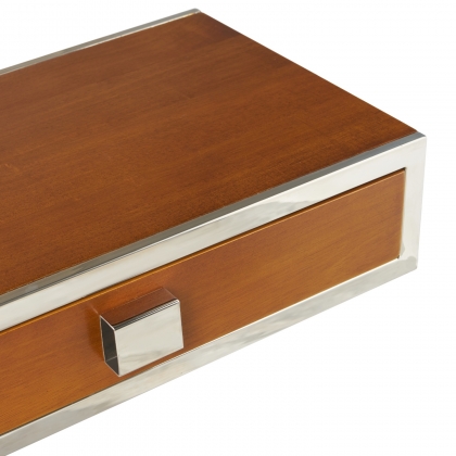 Console "Time Square" en bois teinte noyer