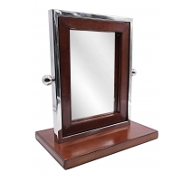 Miroir de table, cuir vintage