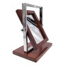 Miroir de table, cuir vintage