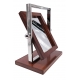 Miroir de table, cuir vintage