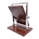 Miroir de table, cuir vintage