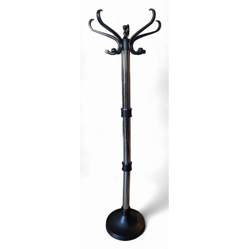 Porte manteau Claridge en métal chromé et noir