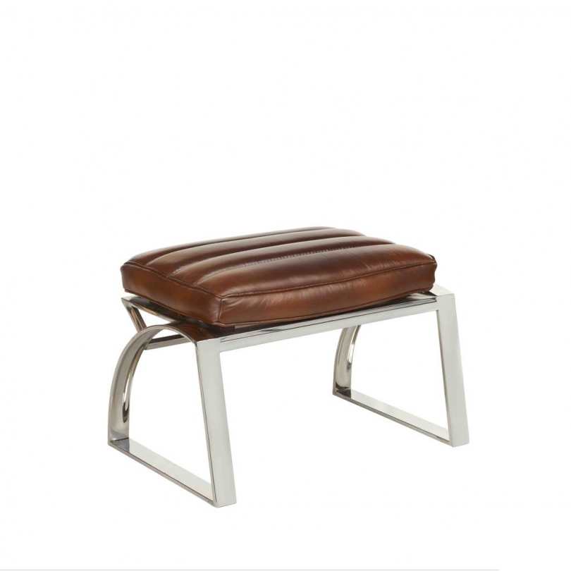 Repose-pieds Madrid en cuir vintage