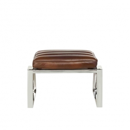 Repose-pieds Madrid en cuir vintage