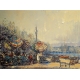 Tableau "Quai du Mont-Blanc" signé CECCHI