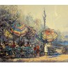 Tableau \"Quai du Mont-Blanc\" signé CECCHI