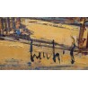 Tableau \"Quai du Mont-Blanc\" signé CECCHI