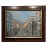 Tableau \"Rue du Grand-Pont\" signé DELAPIERRE