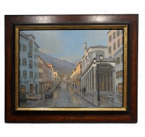 Tableau "Rue du Grand-Pont" signé DELAPIERRE