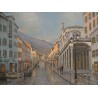 Tableau \"Rue du Grand-Pont\" signé DELAPIERRE