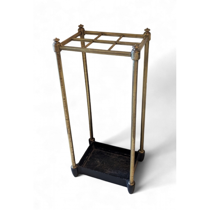 Porte-parapluie anglais en laiton et fonte