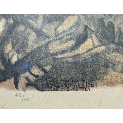Engraving entitled ‘Golden Vulture’, signed by Robert HAINARD