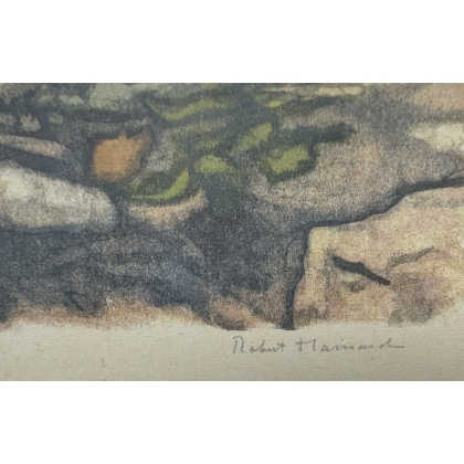 Engraving entitled ‘Golden Vulture’, signed by Robert HAINARD