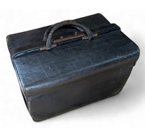 Sac de toilette de voyage en cuir noir